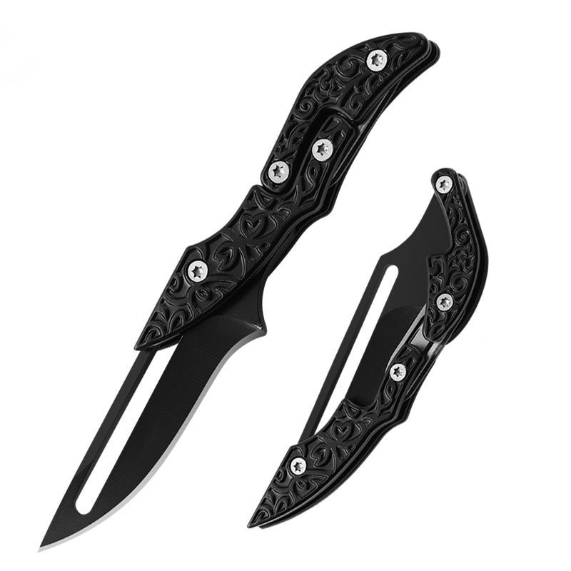 Mini Mechanical Folding Knife Sharp Transformable Pocket Knife