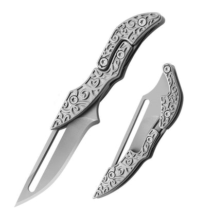 Mini Mechanical Folding Knife Sharp Transformable Pocket Knife