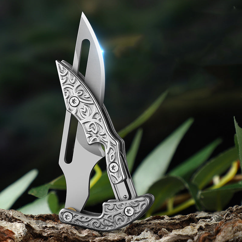 Mini Mechanical Folding Knife Sharp Transformable Pocket Knife