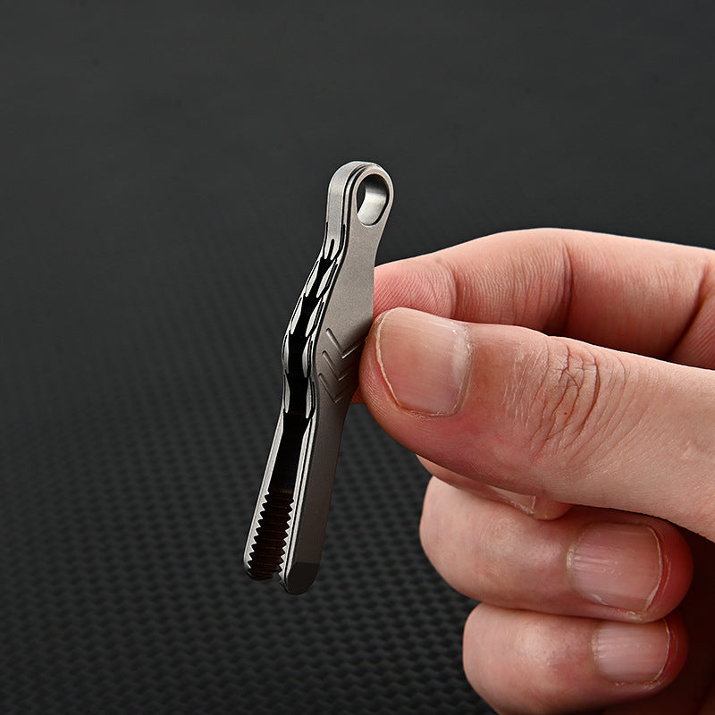 TC4 Titanium Mini Tweezer Keychain