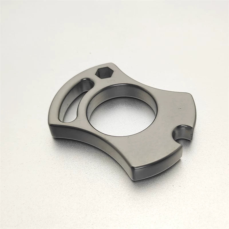 TC4 Titanium Stone Washed Knuckle Duster Keychain