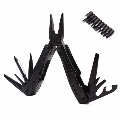 Stainless Steel Multi-Bit Foldable pliers: Portable Toolbox