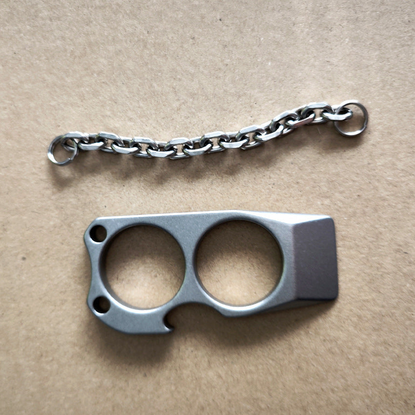 Titanium 3in1 Bottle Opener Pry Bar Keychain Knuckle Duster