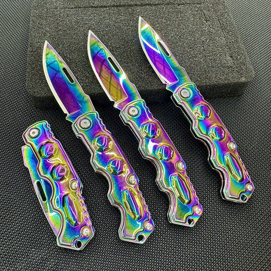 Mini Colorful Titanium Folding Survival Knife