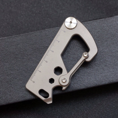 Titanium Multi-Tool Keychain: Bottle Opener Letter Knife Wrench