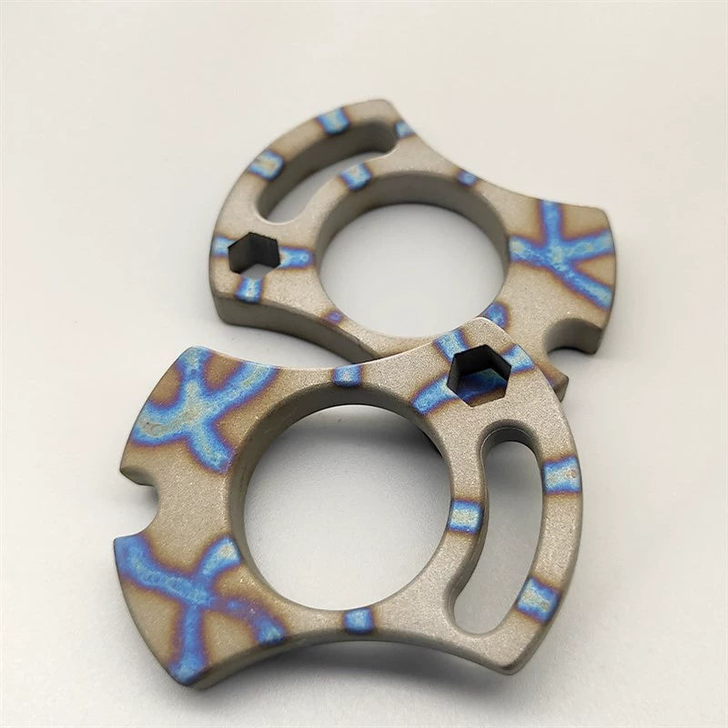 TC4 Titanium Stone Washed Knuckle Duster Keychain