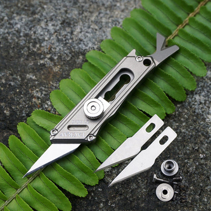 Mini Brass & Titanium Utility Blade Knife