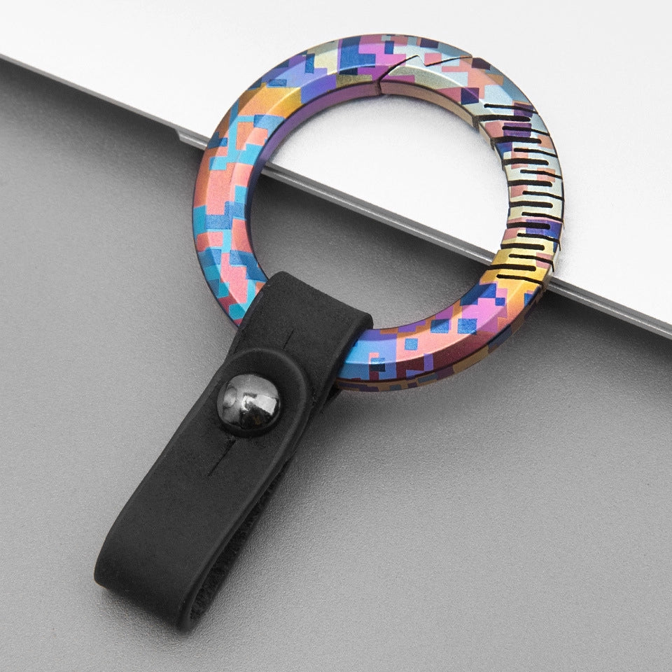 Titanium Mosaic Pattern Colorful Elite Keychain