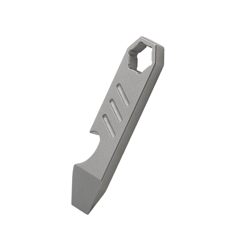 TC4 Titanium Pry Bar Mini Key Tag Outdoor Survival Multi Tool Bottle Opener