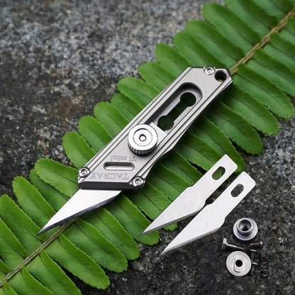 Mini Brass & Titanium Utility Blade Knife