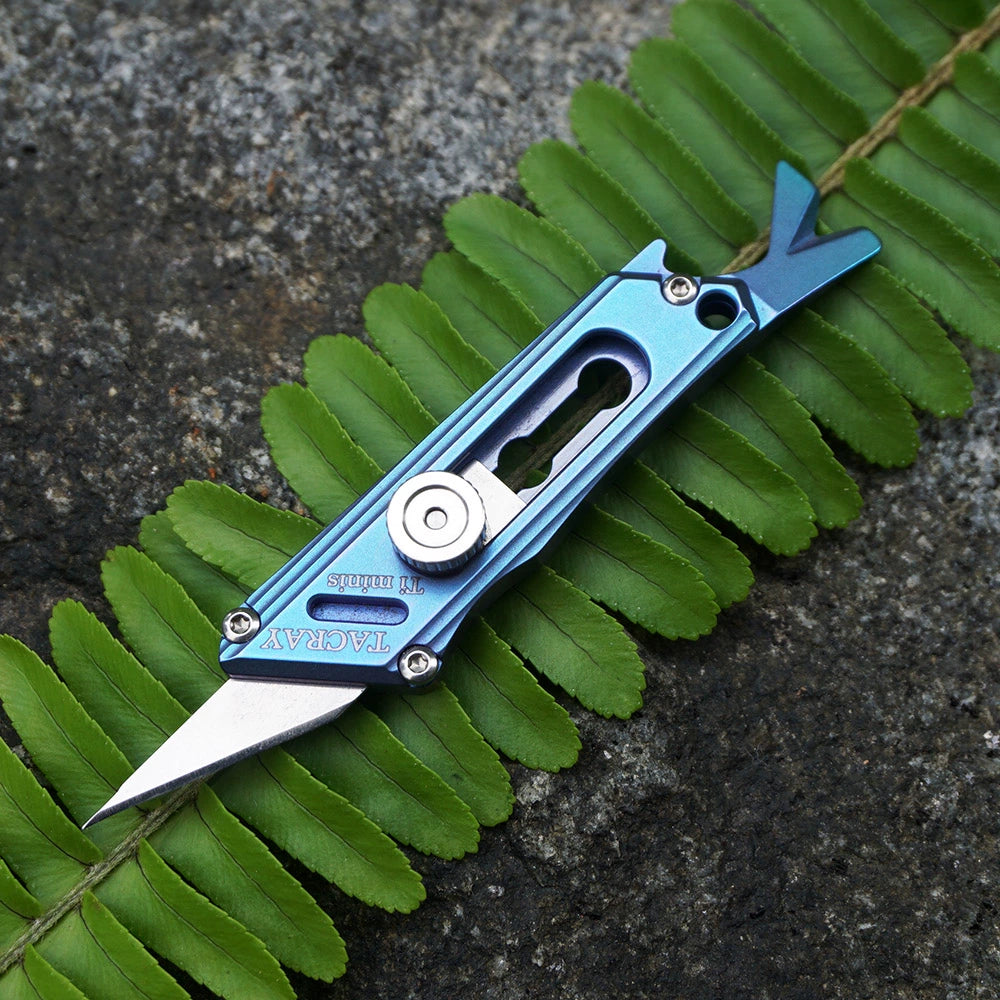 Mini Brass & Titanium Utility Blade Knife