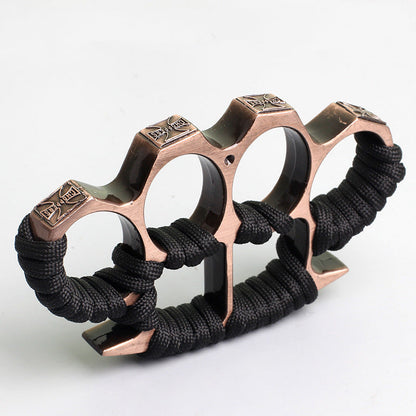 Thickened Widened Rope-Brass Knuckle Duster - Four Finger Buckle Defence Tool