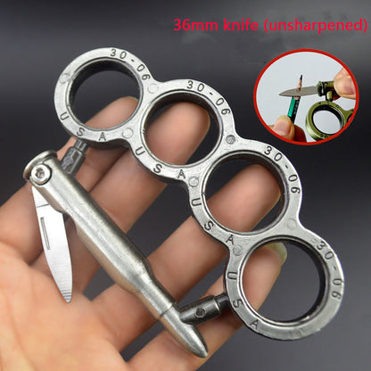 Multifunctional Metal Knuckle Duster - Four Finger Martial Arts Defense Tool