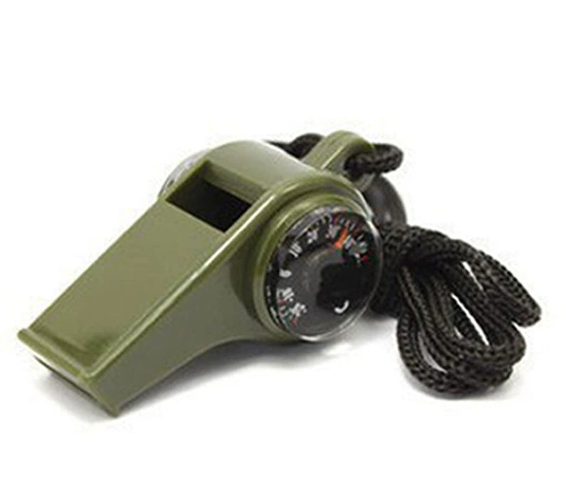 Outdoor Survival Whistle Compass Thermometer