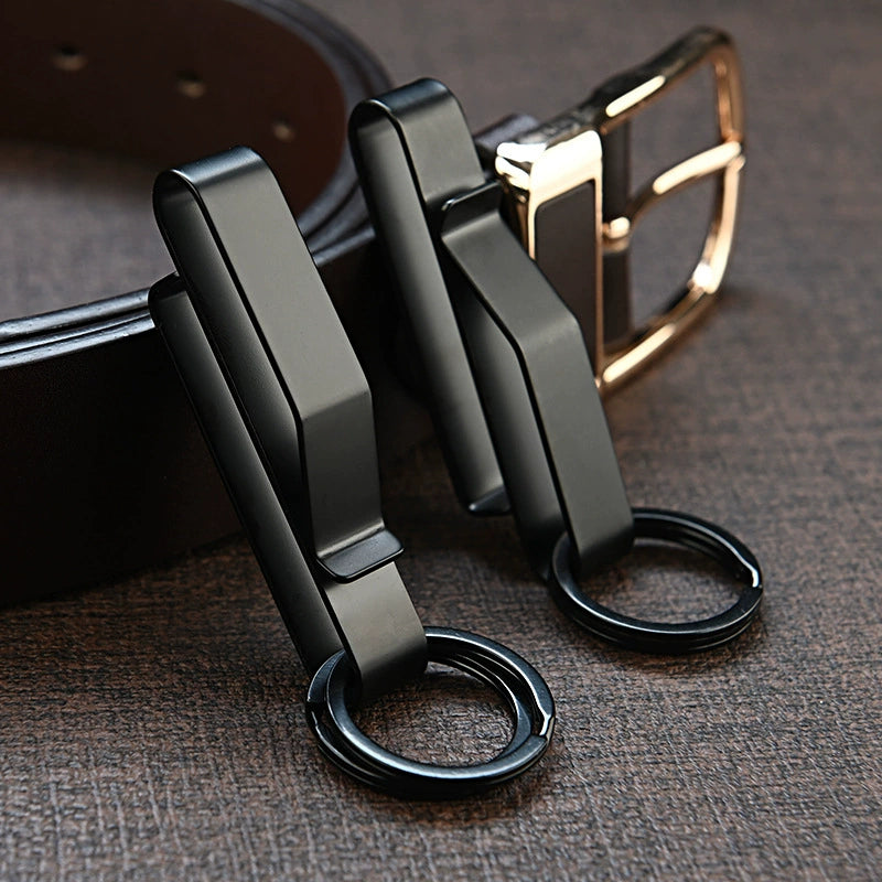 Black Steel BeltClip: Tactical Keychain for Men