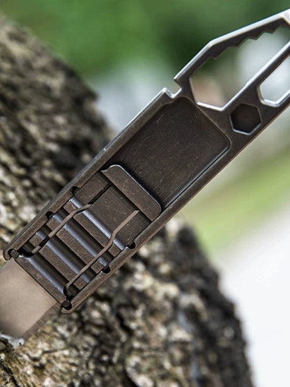 Titanium Utility Clip Multi-Tool with Razor-Edge Blade Knife