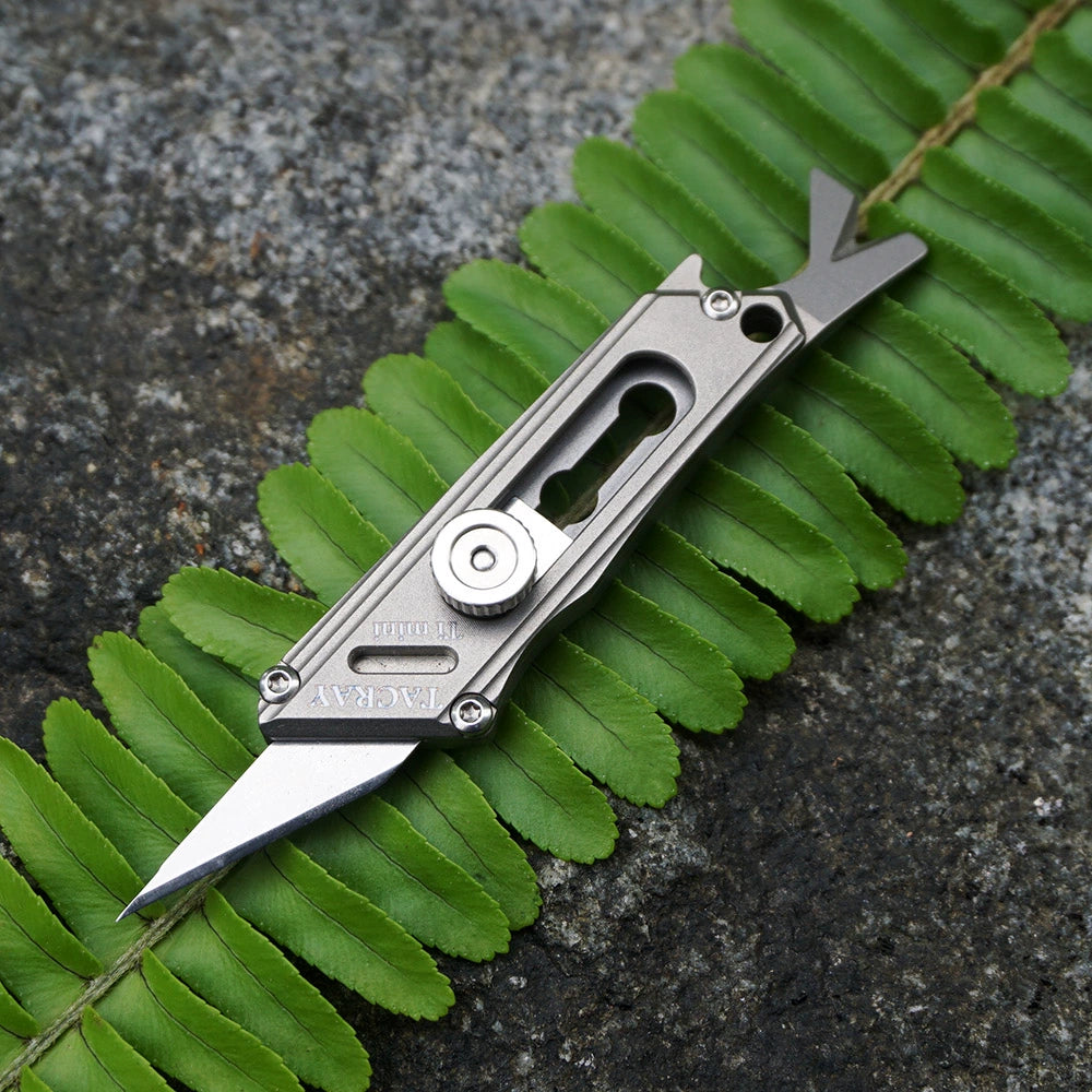 Mini Brass & Titanium Utility Blade Knife