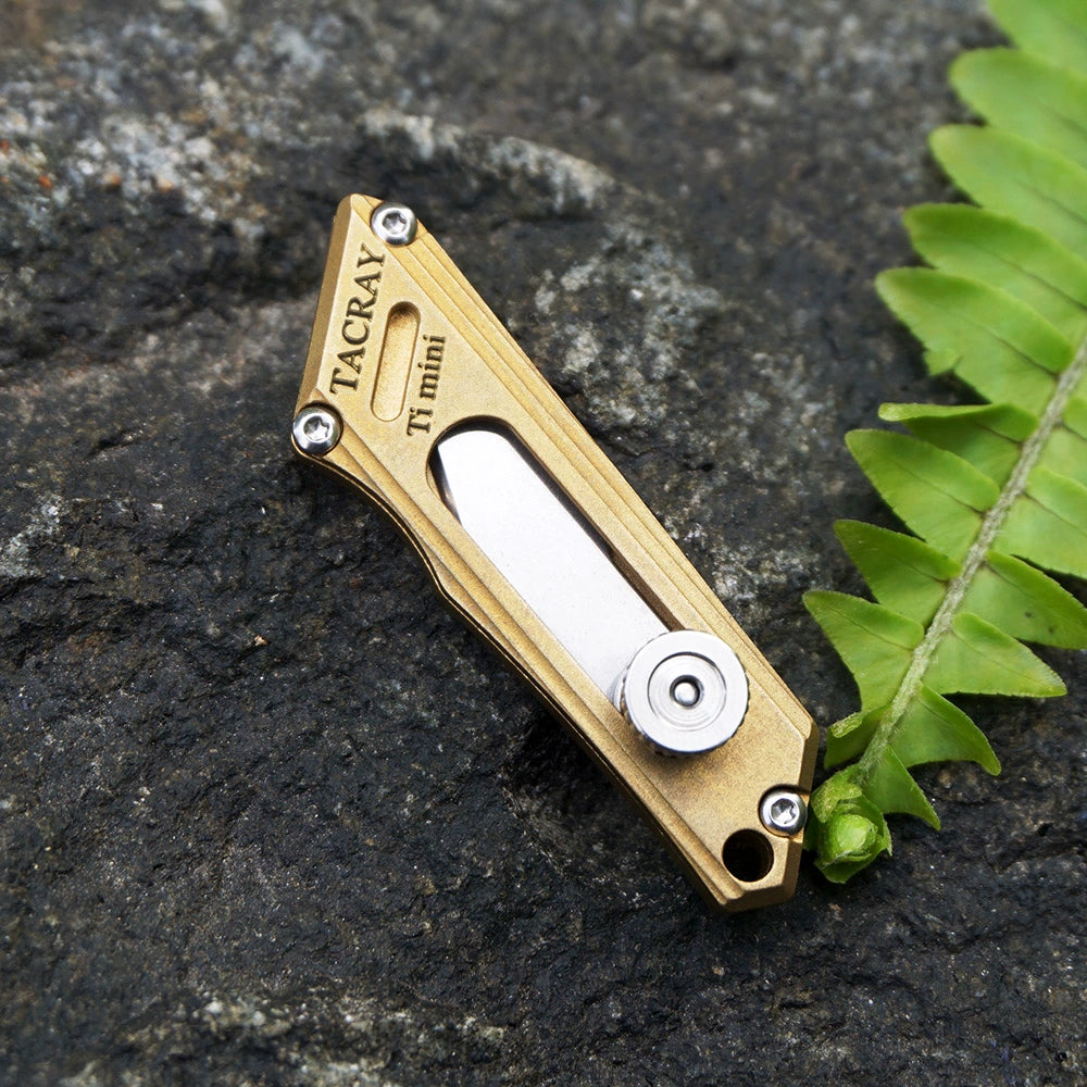 Mini Brass & Titanium Utility Blade Knife