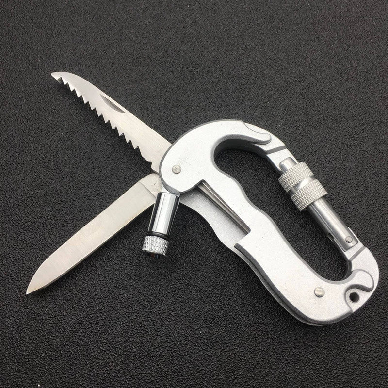 Outdoor Adventure Gear: D-Lock Multi-Tool with LED Knife