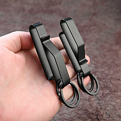 Black Steel BeltClip: Tactical Keychain for Men