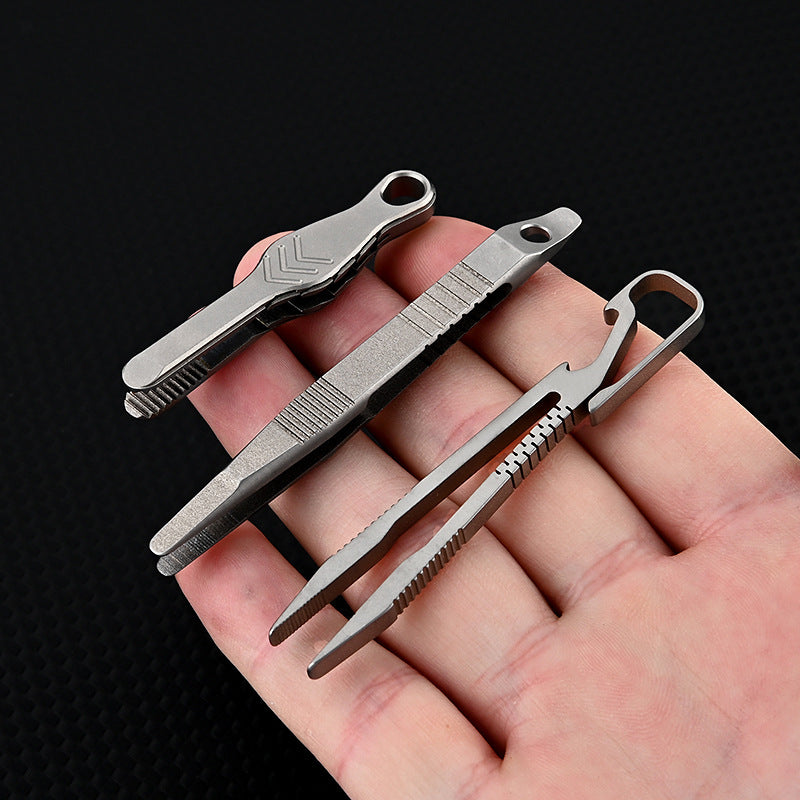 TC4 Titanium Mini Tweezer Keychain