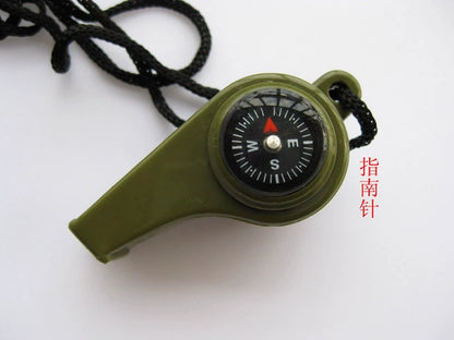 Outdoor Survival Whistle Compass Thermometer