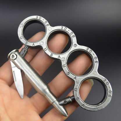 Multifunctional Metal Knuckle Duster - Four Finger Martial Arts Defense Tool