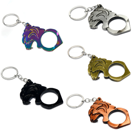 Tiger Head Self-Defense Keychain Knuckle Duster Tool