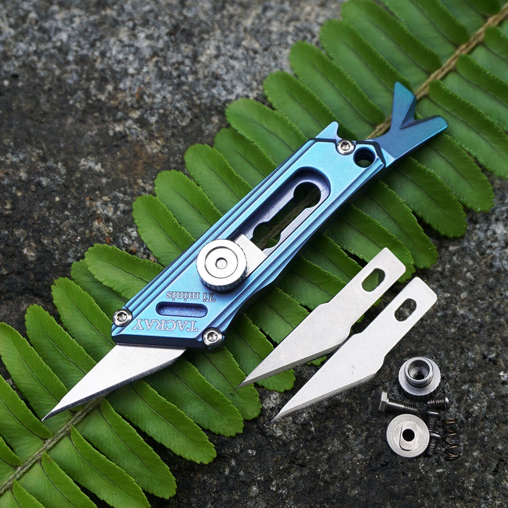 Mini Brass & Titanium Utility Blade Knife