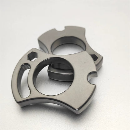 TC4 Titanium Stone Washed Knuckle Duster Keychain