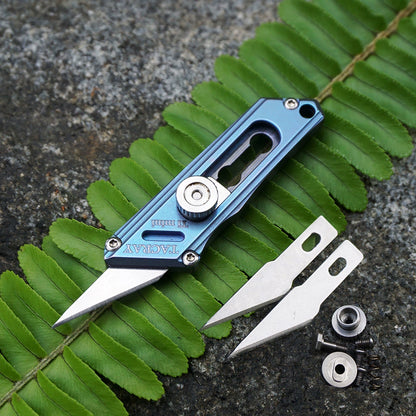 Mini Brass & Titanium Utility Blade Knife