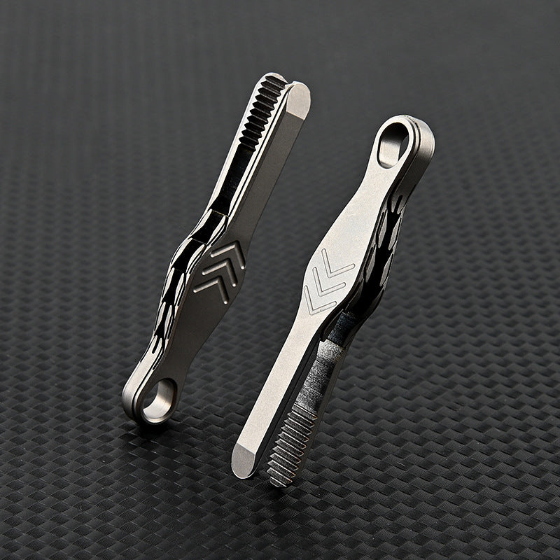 TC4 Titanium Mini Tweezer Keychain