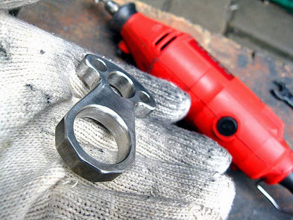 Handcrafted Stainless Steel Single Hole Knuckle Keychain