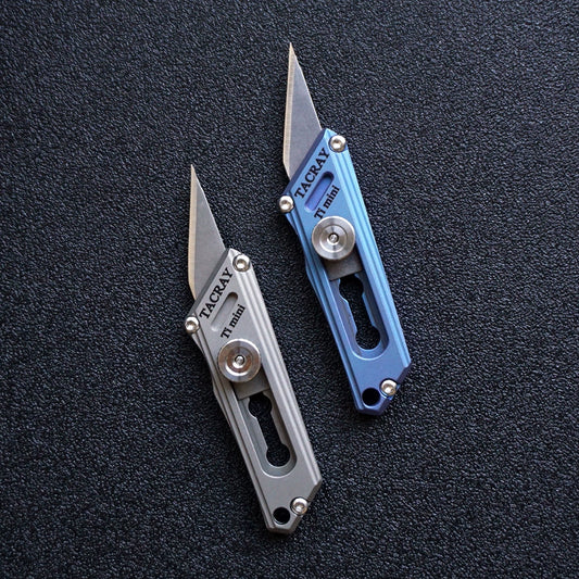 Mini Brass & Titanium Utility Blade Knife