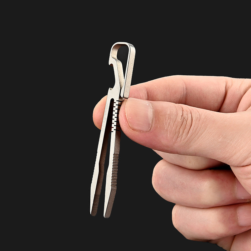 TC4 Titanium Mini Tweezer Keychain