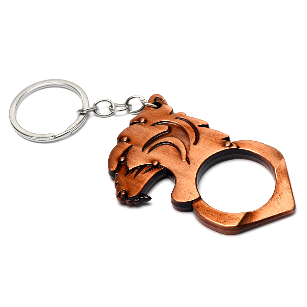 Tiger Head Self-Defense Keychain Knuckle Duster Tool