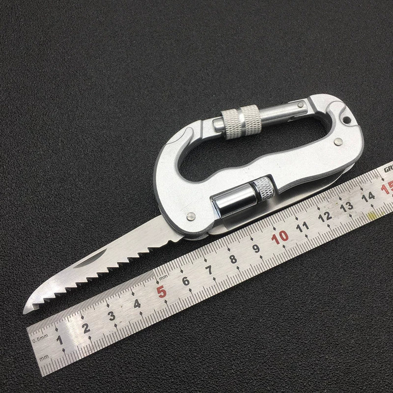 Outdoor Adventure Gear: D-Lock Multi-Tool with LED Knife