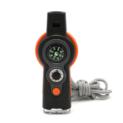 Outdoor MultiWhistle 7in1 Survival LED Compass Thermometer