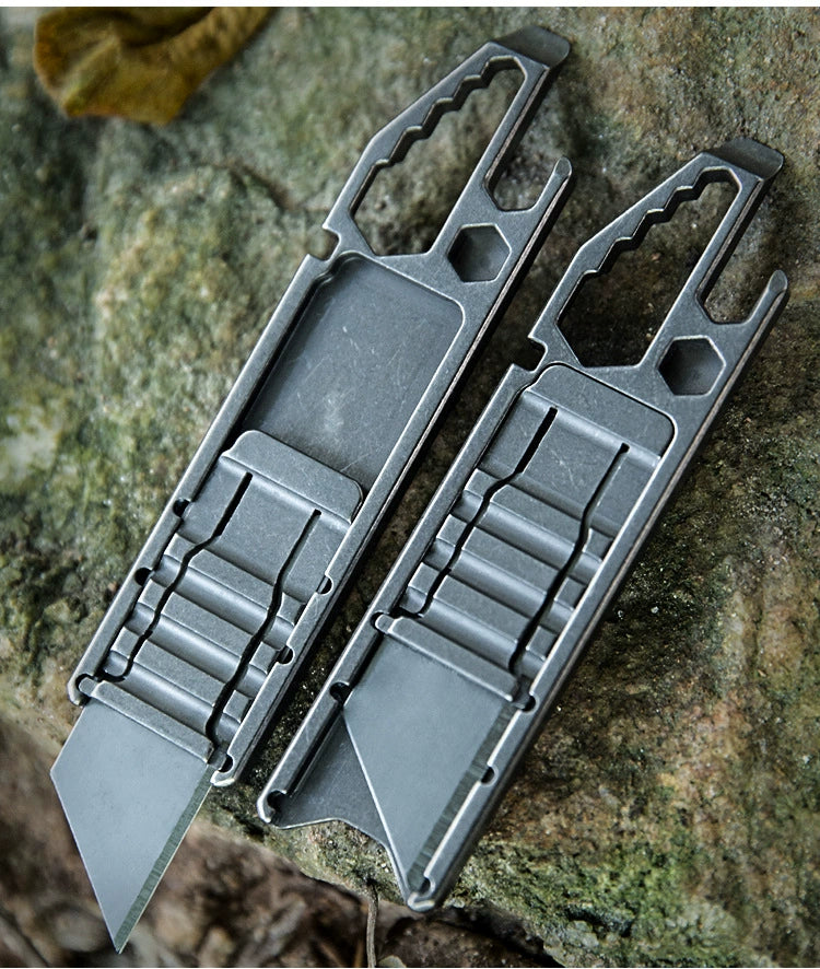 Titanium Utility Clip Multi-Tool with Razor-Edge Blade Knife