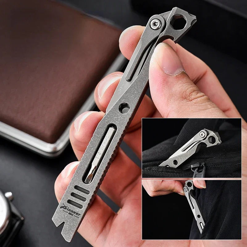 Titanium Alloy Multi-tool Crowbar EDC Outdoor Survival Self-defense Pry Bar