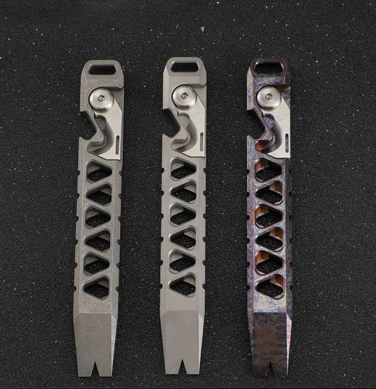 TC4 Titanium Alloy Multi-tool Crowbar Outdoor Survival Self-defense Pry Bar