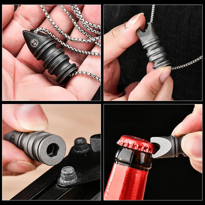 Titanium Alloy Multi-function Knife Corkscrew Hex Wrench EDC Portable