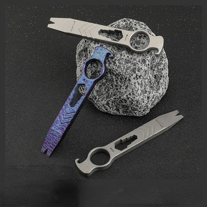 Titanium Alloy Multi-tool Knuckle Duster Crowbar Screwdriver Opener Wrench EDC