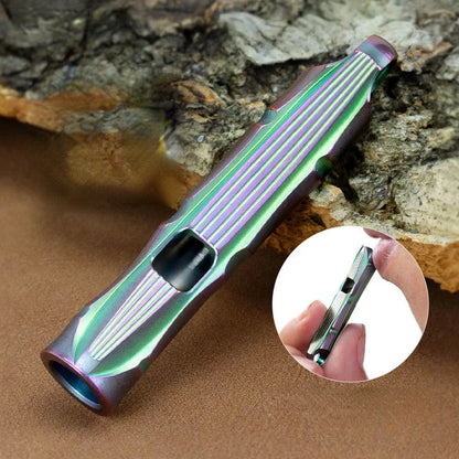 Titanium Portable Survival Whistle High Decibel Outdoor Fashion Tag