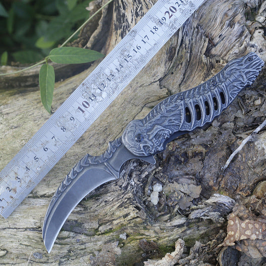 Solid Carved Foldable Blade Outdoor Tactical Pocket Knife