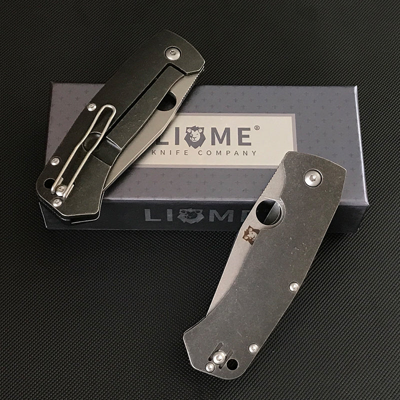 Liome D2 Steel Blade Titanium Alloy Grip Outdoor Camping Knife