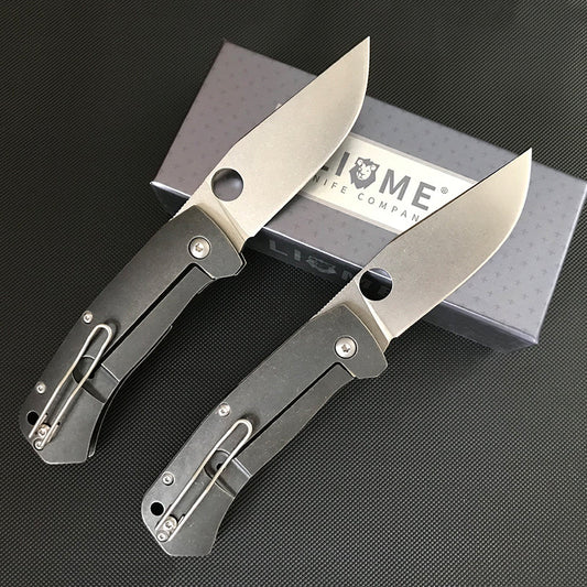 Liome D2 Steel Blade Titanium Alloy Grip Outdoor Camping Knife