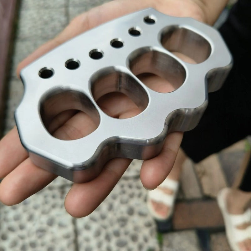 Solid Steel Knuckle Duster - Defense Tool