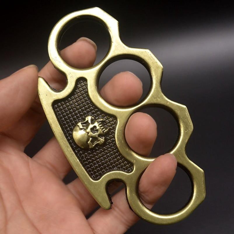 SkullBreach: EDC Brass Knuckles Duster & Window Breaker