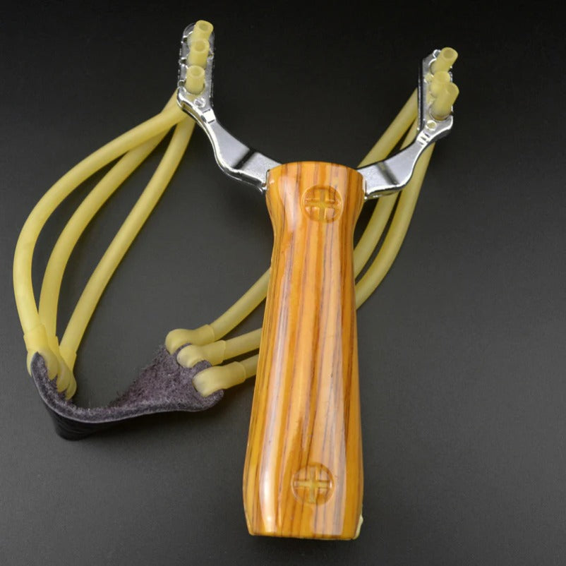 Wood Grain Camo Coyote Slingshot - Competitive Defense Tool